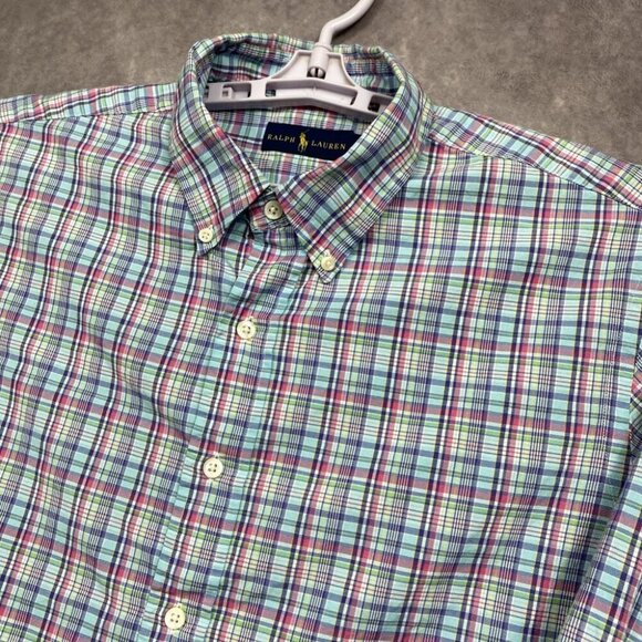 Ralph Lauren Button Down Shirt Mens XL Pastel Plaid L/S Casual Preppy - Picture 4 of 10